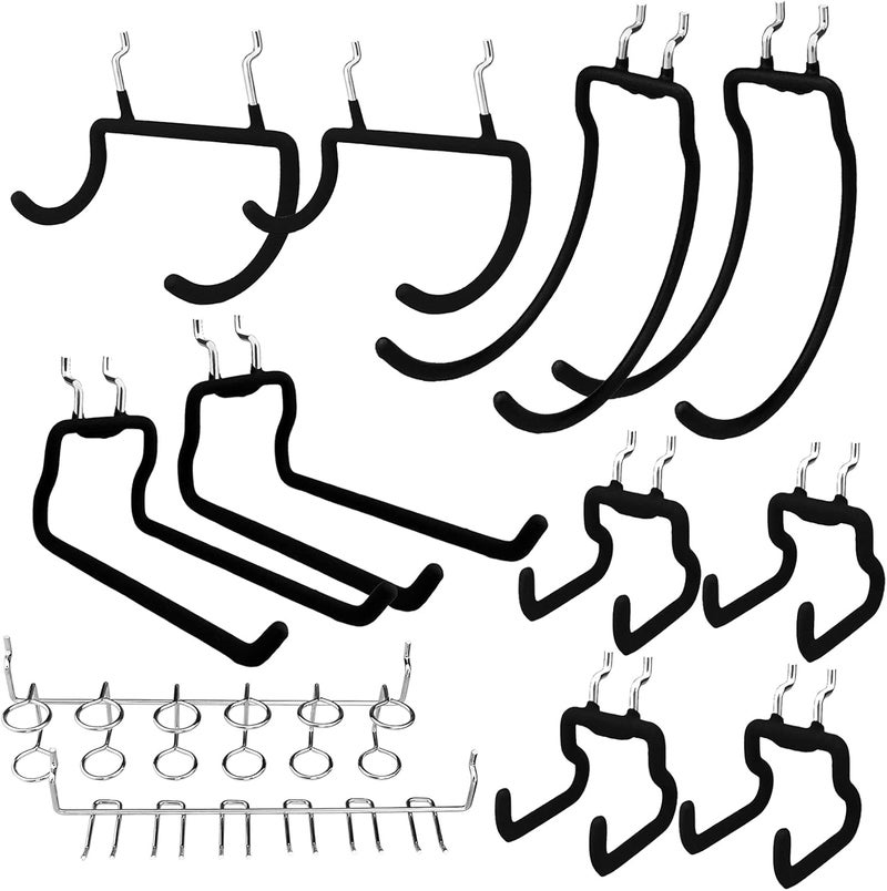 G.CORE 12 Pack Peg Board Tool Utility Hooks, Heavy Duty Pegboard Set Hooks Hangers, Pegboard Accessories for Garage Kitchen Bathroom Home Improvement Retail Display Shelf Board Craft Room Organization - Image 1